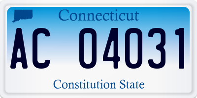 CT license plate AC04031