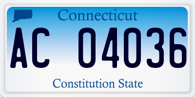 CT license plate AC04036