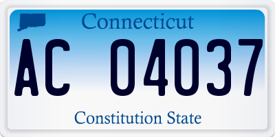 CT license plate AC04037