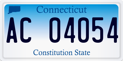 CT license plate AC04054