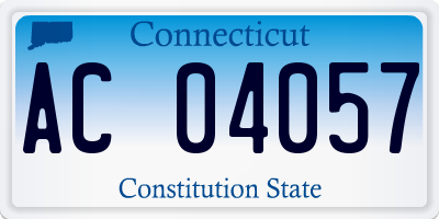 CT license plate AC04057