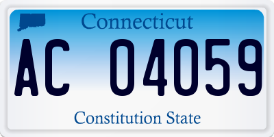 CT license plate AC04059