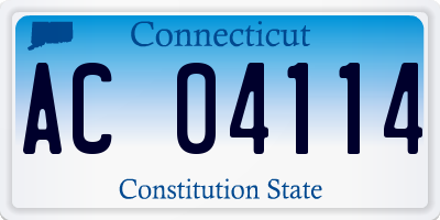 CT license plate AC04114