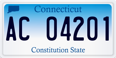 CT license plate AC04201