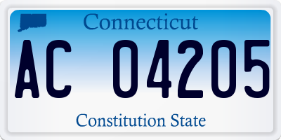 CT license plate AC04205