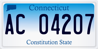 CT license plate AC04207