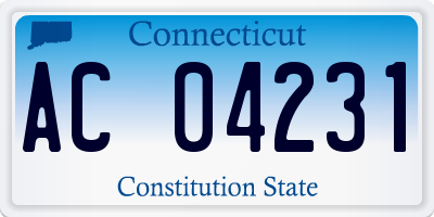 CT license plate AC04231