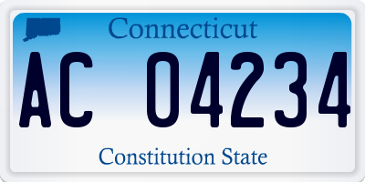 CT license plate AC04234