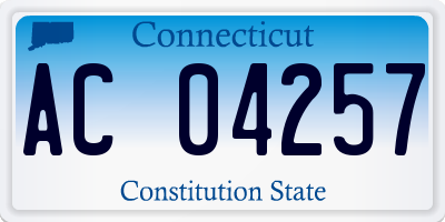 CT license plate AC04257