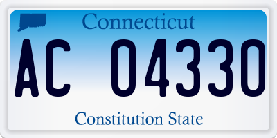 CT license plate AC04330