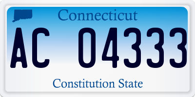 CT license plate AC04333