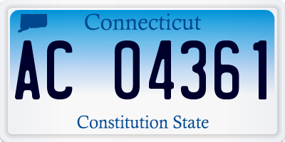 CT license plate AC04361