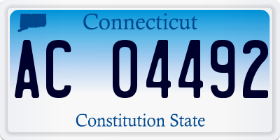 CT license plate AC04492