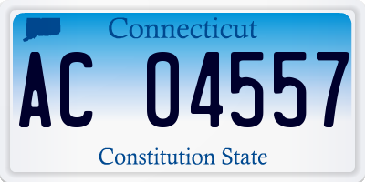 CT license plate AC04557