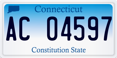 CT license plate AC04597