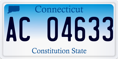 CT license plate AC04633