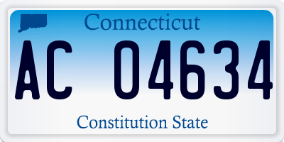CT license plate AC04634