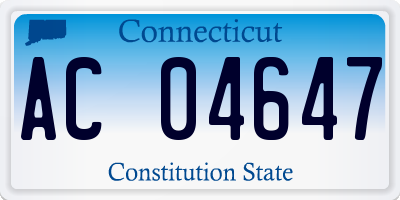 CT license plate AC04647