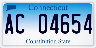 CT license plate AC04654