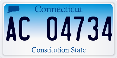 CT license plate AC04734