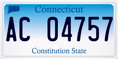 CT license plate AC04757