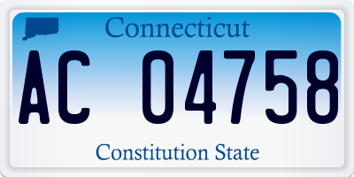 CT license plate AC04758