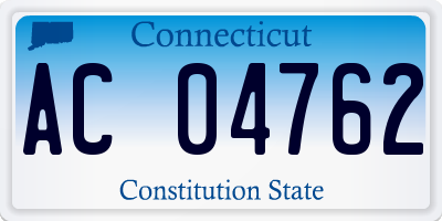 CT license plate AC04762