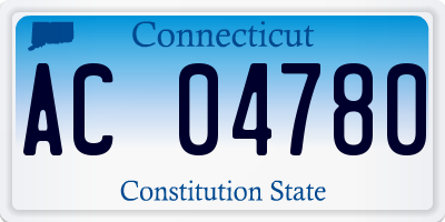 CT license plate AC04780