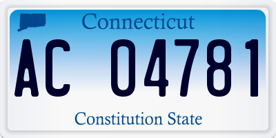 CT license plate AC04781