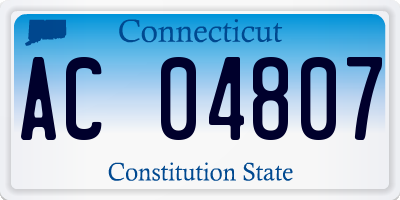 CT license plate AC04807
