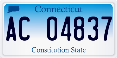 CT license plate AC04837