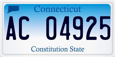 CT license plate AC04925