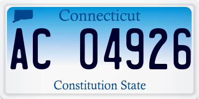 CT license plate AC04926