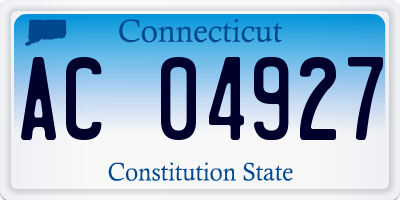 CT license plate AC04927