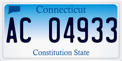 CT license plate AC04933