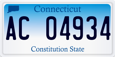 CT license plate AC04934