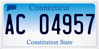 CT license plate AC04957
