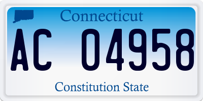 CT license plate AC04958