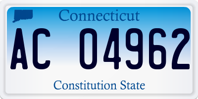 CT license plate AC04962