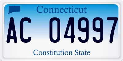 CT license plate AC04997