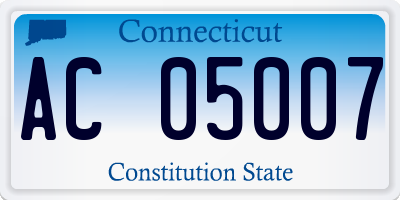 CT license plate AC05007