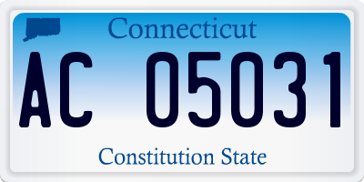 CT license plate AC05031