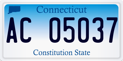 CT license plate AC05037