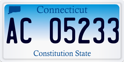 CT license plate AC05233