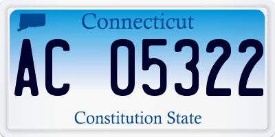 CT license plate AC05322
