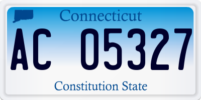 CT license plate AC05327