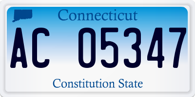 CT license plate AC05347