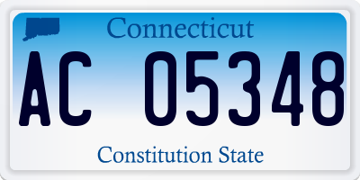 CT license plate AC05348