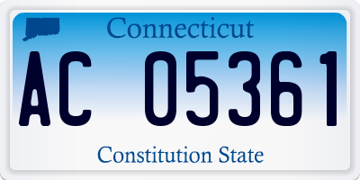 CT license plate AC05361