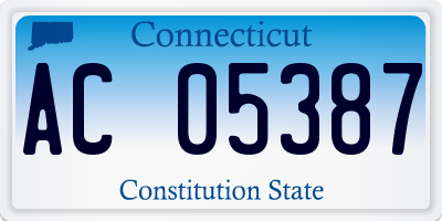 CT license plate AC05387